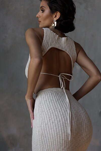 BOHEMAİ Σετ πλεκτών Cris Beige Crop-skirt