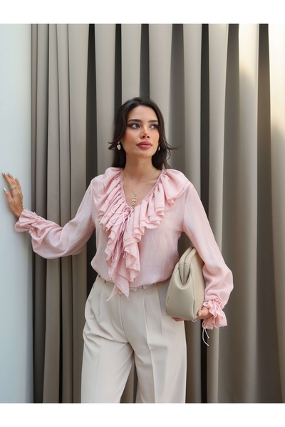 ESRAHELVACI Viscose Shirt with Flywheel Front