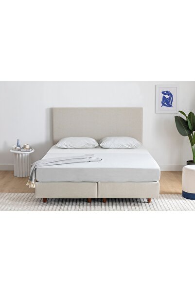 Vivense LUNA MİLKY DEPOLAMASIZ SABİT BAZA BAŞLIK YATAK SETİ, KREM, 150X200