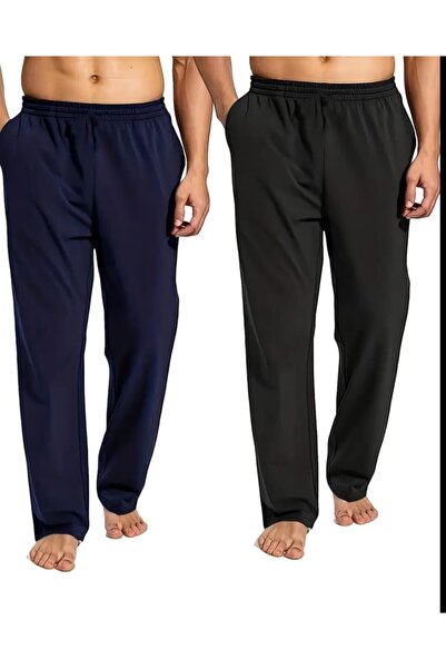 FİTGO Ανδρικό παντελόνι 2 τεμαχίων μαύρο μπλέ Navy Blue