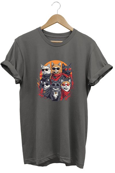 remonz Μπλουζάκι Cat Gang με στάμπα 100% βαμβακερό κανονική εφαρμογή με λαιμόκοψη