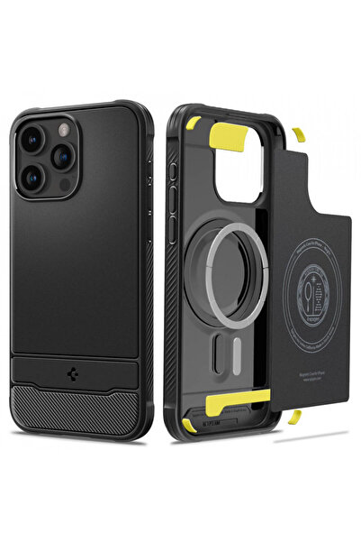 Spigen IPhone 15 Pro Max Case, Rugged Armor MagSafe - Black