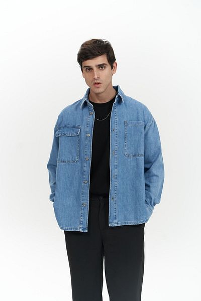 MAİ COLLECTİON Cămașă Jean pentru bărbați Ethan Blue
