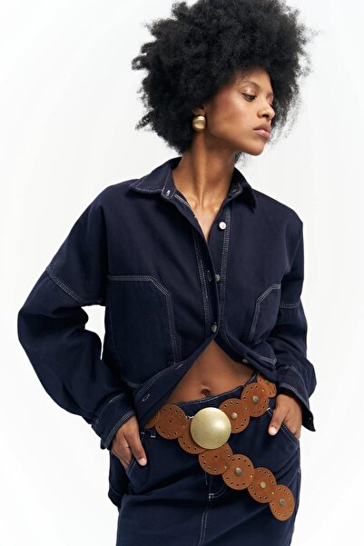 MAI STUDIOS CO. Zain sötétkék mini farmerszoknya