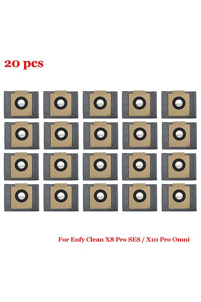 Choice 20 pcs Dust Bag For Eufy Clean X8 X8 Pro SES / X10 X10 Pro Omni Self-Empty Station Robotic Vacuum Cl