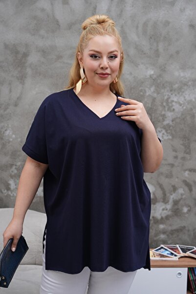 Siyezen Large Size Oversize Long Slit Tshirt