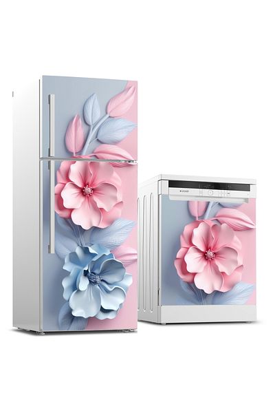 Tilki Dünyası Refrigerator and Dishwasher Set Sticker 0414