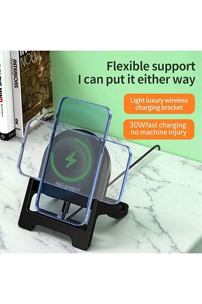 REDz Accessories Suport de birou Flexi Charge, încărcare wireless, detașabil, negru