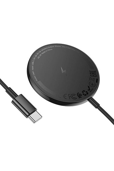 REDz Accessories Încărcător wireless Hoco CW61 cu afișaj, compatibil cu MagSafe, 2A 15W, negru