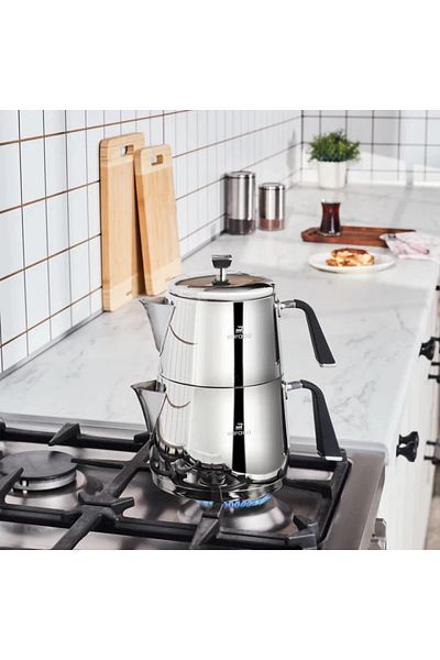 Karaca Fiona, Stainless Steel Teapot Set, Silver