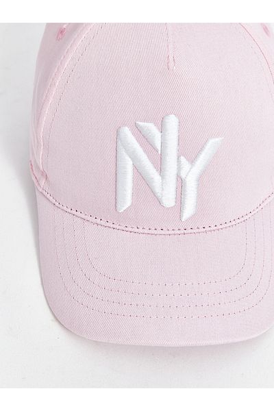 LC Waikiki Pink Ny Lettering Embroidered Women's Cap Hat Gabardine Fabric (Breathable) 100% Cotton