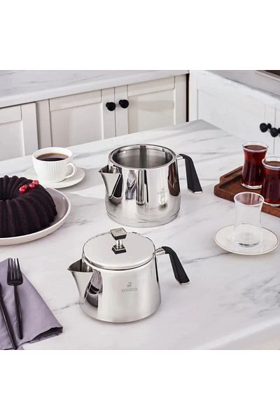 Karaca Fiona, Stainless Steel Teapot Set, Silver