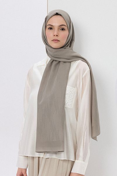 Qef Cotton Line Shawl Mink