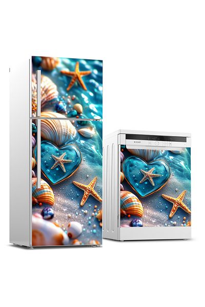 Tilki Dünyası Refrigerator and Dishwasher Set Sticker 0411