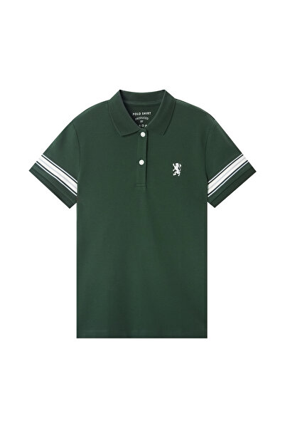 Giordano قميص بولو جريء مطرز للنساء