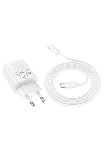 REDz Accessories HOCO N63 Adapter Set and Type-C Cable, For iPhone 15/16 and Android, 30W Fast Charging, White