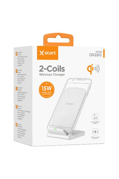 REDz Accessories Wireless Charger 15w, X-start Cdq102, Desk Stand, Type-c Cable 1m, White