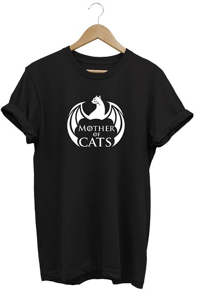 remonz Mother of Cats Mother of Cats μπλουζάκι με στάμπα 100% βαμβάκι με κανονική εφαρμογή
