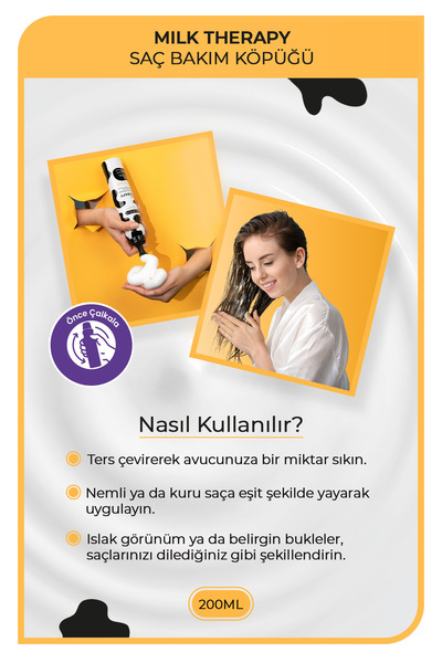 Morfose Milk Therapy Köpük 200 ml - Kolay Şekillendirme, Nemlendirme