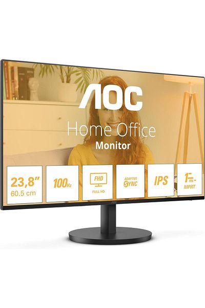Aoc FHD Monitor 24B3HA2-24 Inch, IPS, 100Hz, 1ms, Ultra-Narrow Frame, Flicker-Free, Adaptive Sync (1
