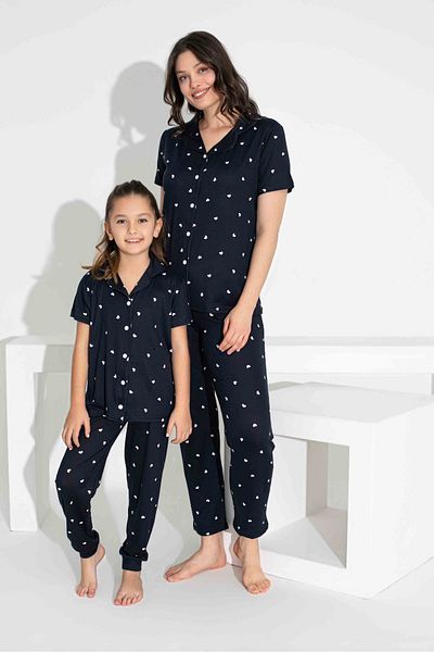Tarık Pajama Set - Black - Heart