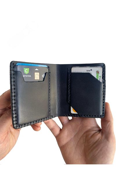 Deri Cuzdan 100% Genuine Leather Wallet and Keychain Set, Handmade Wallet-Card Holder, Retro Design - Men's Gift