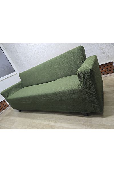 Rişte Home أريكة جاكار عالية الجودة نصف تراكب 3 3 1 1 نمط شريط مرن، غطاء مقعد، طقم غمد