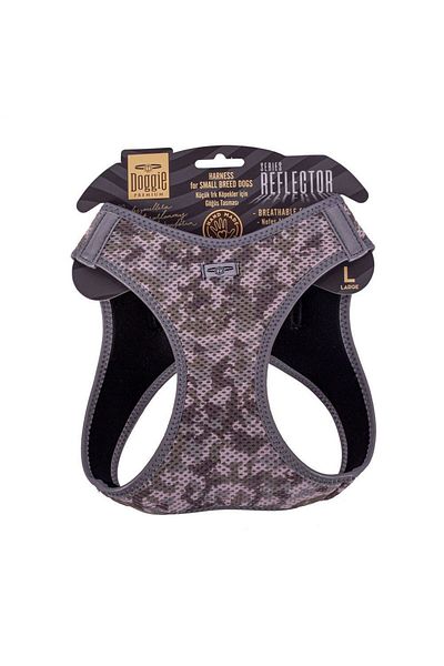 Doggie Cool Woven Reflective Small Breed Chest Collar Camo 42-48 cm (Arg-L)