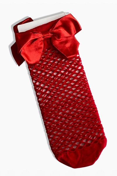 Parla Kids Red Girl's Fishnet Socks