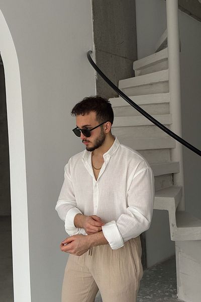 Livio Ferri Ανδρικό λινό πουκάμισο Oversize Napas