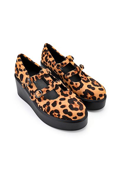 Tmall Women's casual shoes, Made of eco-leather, With platform, P1282, Leopard