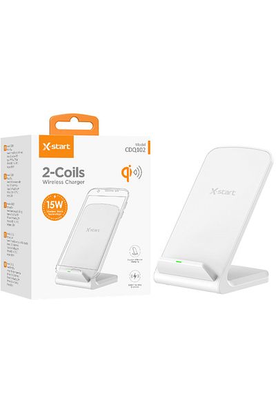 REDz Accessories Wireless Charger 15w, X-start Cdq102, Desk Stand, Type-c Cable 1m, White