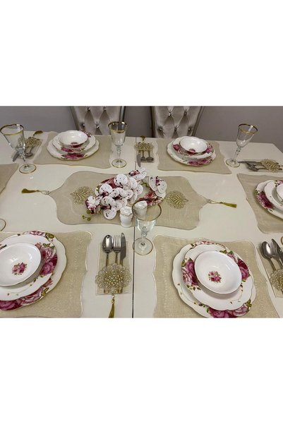 Lady Rio Placemat. Table Setting Set. Table Runner. Place Mat. For 6 People, 6 Coaster Gifts