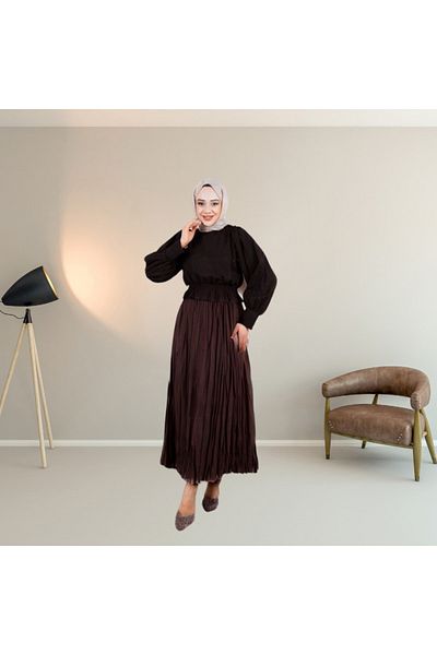 ALREMİYA Women's Cupra Fabric Zippered Crash Skirt