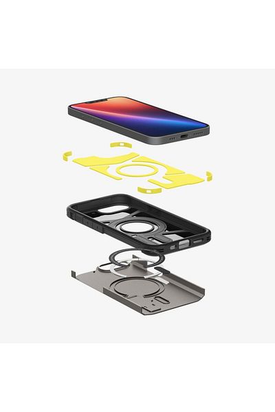 Spigen Tough Armor MagFit AI designed for iPhone 16E case (2025) MagSafe compatible - Gunmetal