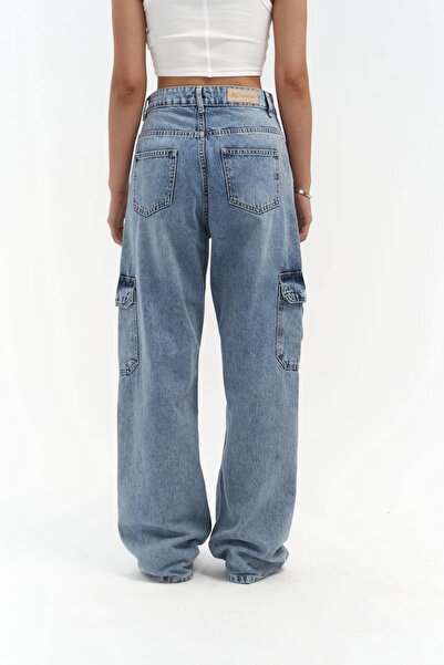 MAI STUDIOS CO. Modré džínové kalhoty Montes Cargo