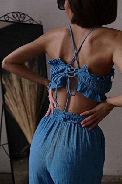 BOHEMAİ Súprava mušelínových plodín Harvey Blue