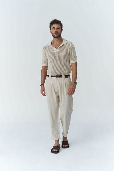 BOHEMAİ Ανδρικό παντελόνι Elliot Beige