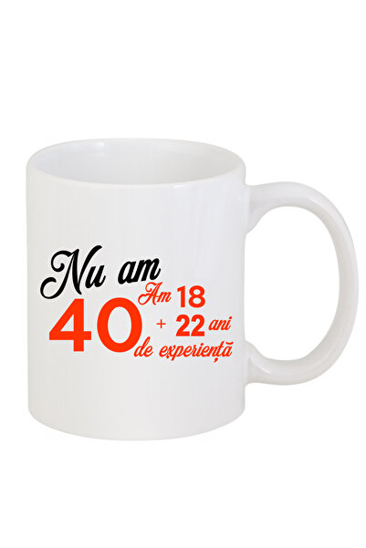 OEM Cană albă personalizată „40 de ani”, INOVATIX®. 330ml