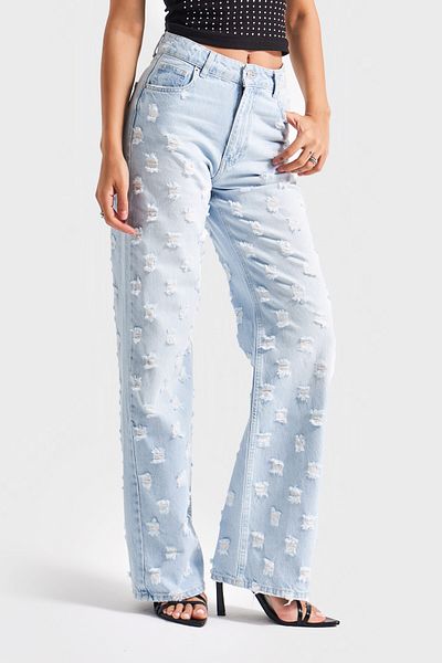 its basic Blugi de zăpadă pentru femei Culoare 10s5-100 Tesatura cu croială dreaptă 100% Koton Design Denim Jeans