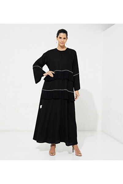 Rosette Abaya Piping pleated
