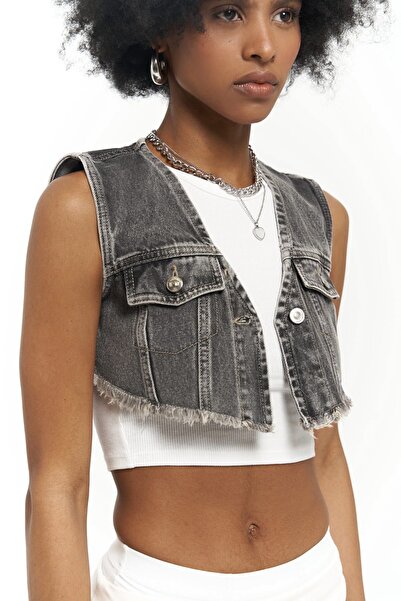 MAI STUDIOS CO. Regina Smoked Denim Vest