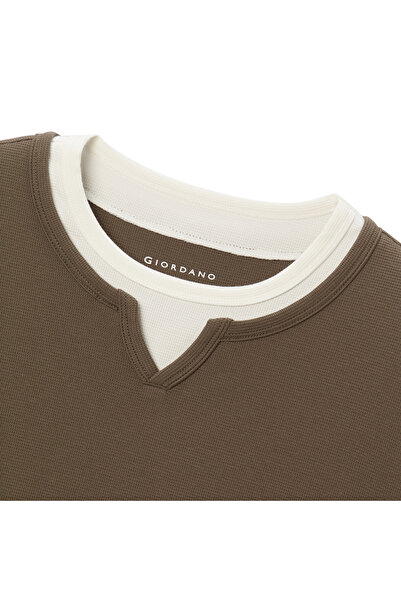 Giordano Men's Waffle Crew Neck Oversized Tee