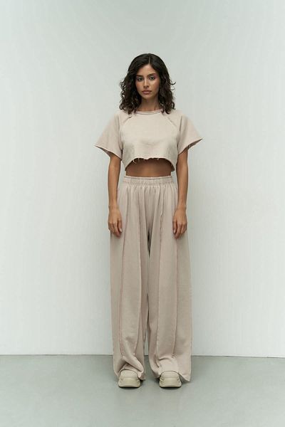 MAİ COLLECTİON Σετ φόρμας Marcio Beige Crop