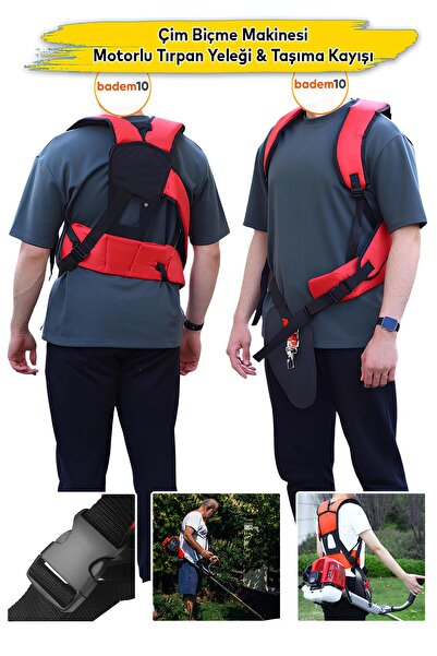 Badem10 Sırt Tipi Omuz Destekli Askılı Motorlu Çim Biçme Tırpan Taşıma Askısı Kemeri Kayışı Yeleği Aparatı