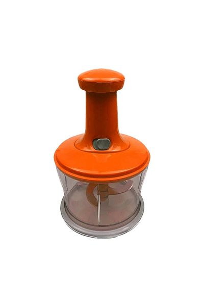 Zarif İnci Push-On Hand Rondo Steel Blade Rondo Top Push Practical Chopper Orange Hand Rondo