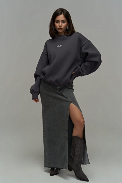 MAI STUDIOS CO. Fear Less Anthracite Unisex oversize mikina