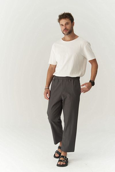 MAİ COLLECTİON Robin Rachel Knitted Fabric Anthracite Trousers