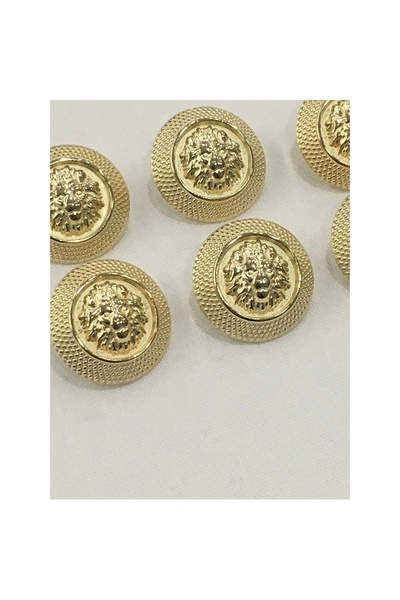 Zedhobi 6 Adet 15 Mm (1.5 Cm) Küçük Boy Aslan Desenli Gold Renk Trençkot Ve B...