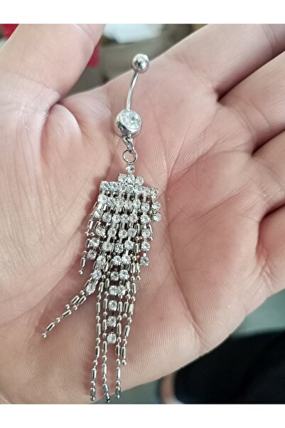 BUĞLEM Göbek Piercing Cerrahi Çelik 316L Gümüş Renk Paslanmaz Kararmaz